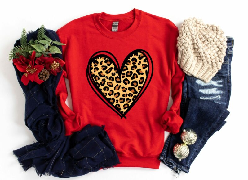 Leopard Print Valentines Day Shirts For Woman