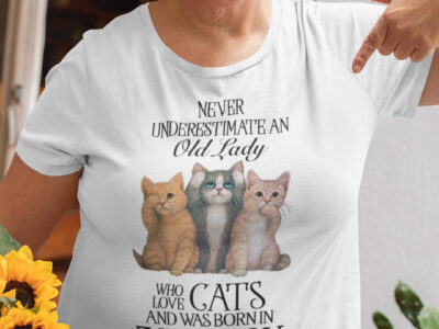 Never Underestimate An Old Lady Loves Cat And Born In January Shirt