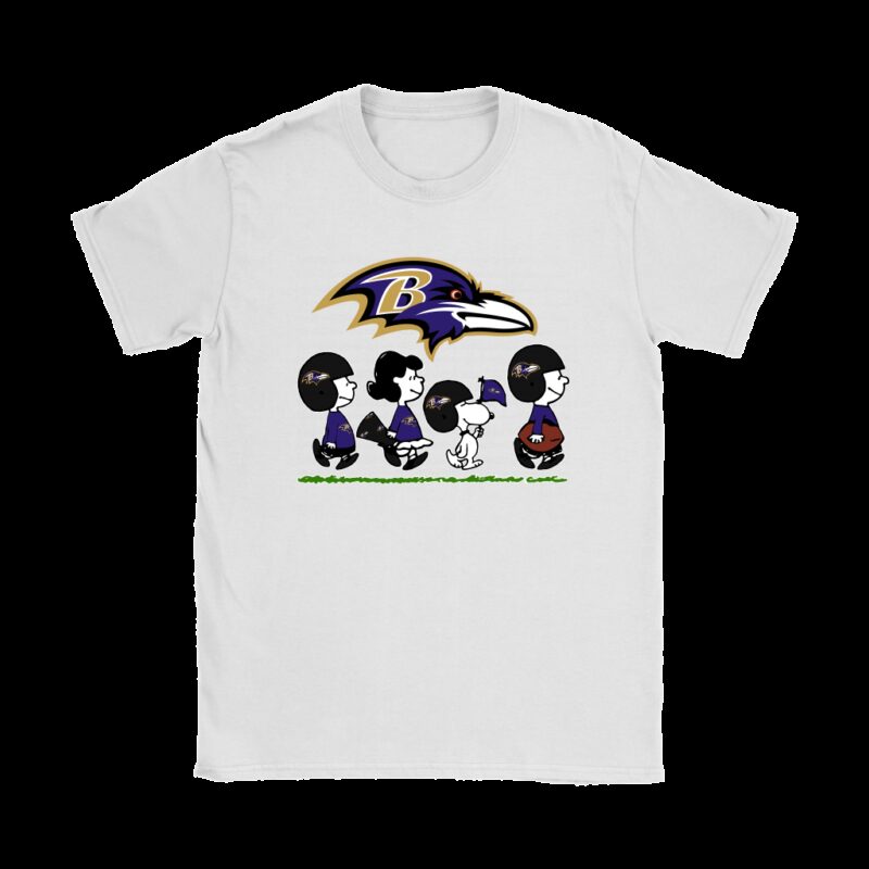 Baltimore Ravens NFL Football Gift Fr Fans Snoopy Woodstock The Peanuts  Movie T Shirt - Banantees