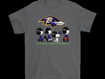 Peanuts Snoopy Football Team With The Baltimore Ravens NFL Shirts