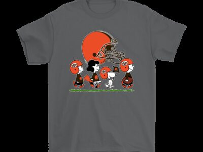 Peanuts Snoopy Football Team With The Cleveland Browns NFL Shirts