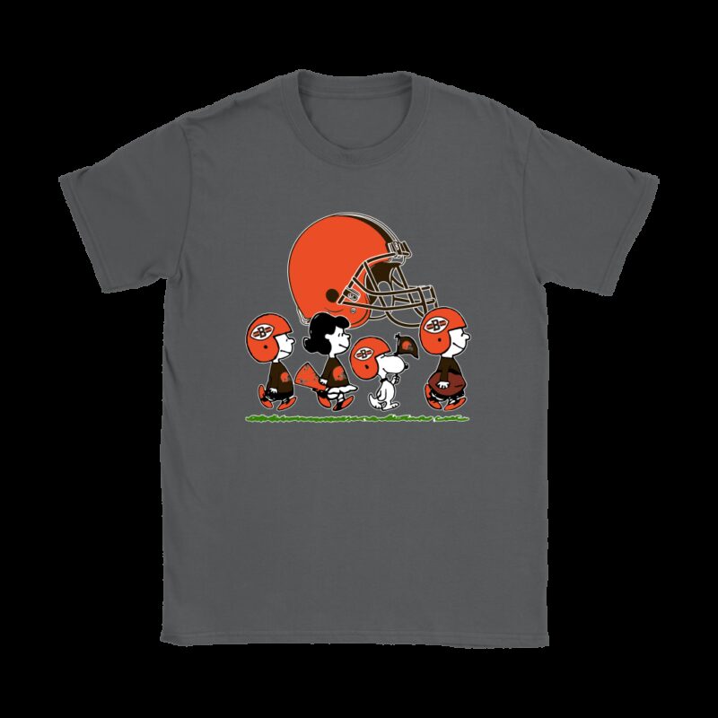 Snoopy And Friends Walking Cleveland Browns Shirt - High-Quality