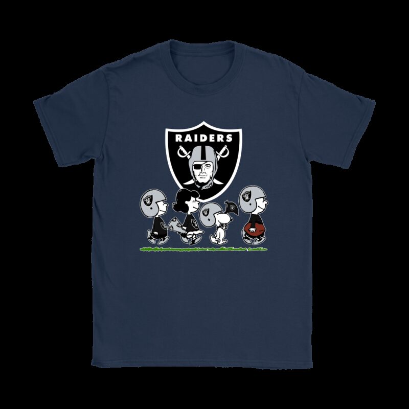 Peanuts Charlie Brown And Snoopy Oakland Raiders T-Shirt - TeeNavi