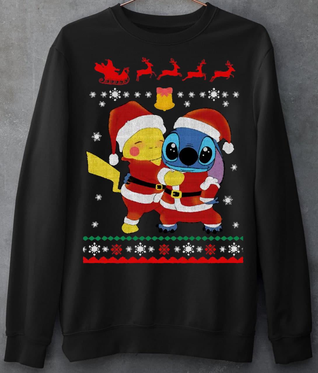 Pikachu Stitch Christmas T-Shirt