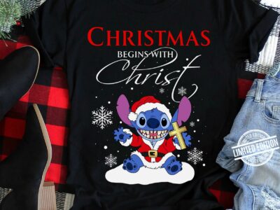 Stitch Christmas Begins With Christ Shirt