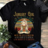 Vintage Yoga January Girl Shirt The Soul Of A Witch