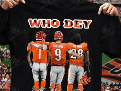 Cincinnati Bengals Who Dey Ja’Marr Chase Joe Burrow Mixon Signatures Shirt