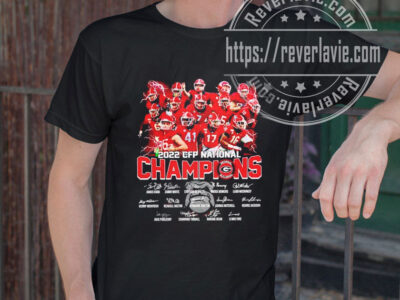 Georgia Bulldogs Champions 2022 CFP National Championship Signature T-Shirt