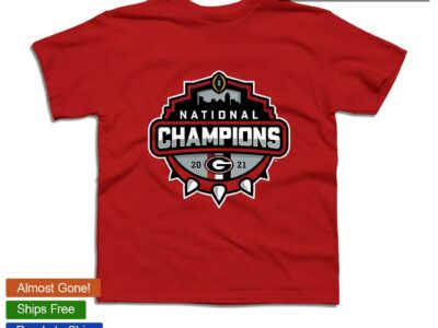 Georgia Bulldogs College Football Playoff 2021 National Champions Logo T-shirt