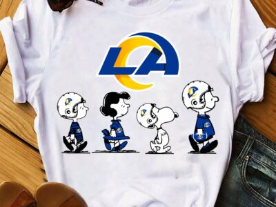 Los Angeles Rams Snoopy Charlie Brown Peanuts Team Cheer Champion Shirt