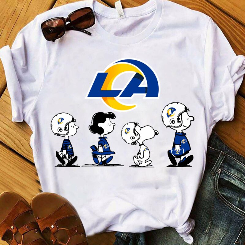 Los Angeles Rams Snoopy Charlie Brown Peanuts Team Cheer Champion Shirt
