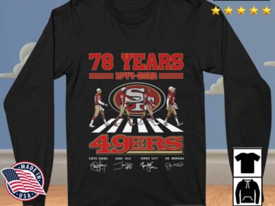 San Francisco 49ers Abbey Road 78 Years 1944-2022 signatures shirt