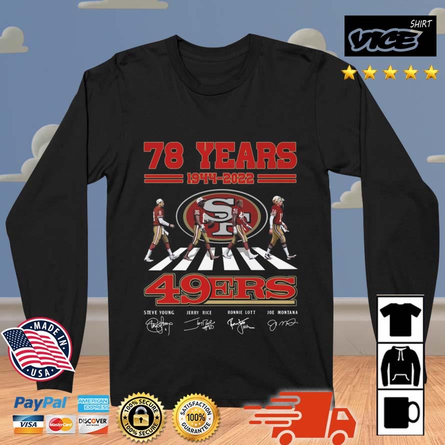 San Francisco 49ers Abbey Road 78 Years 1944-2022 signatures shirt