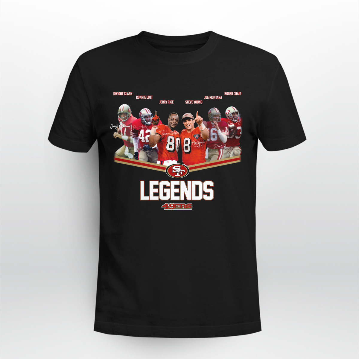 San Francisco 49ers Legends team signatures shirt