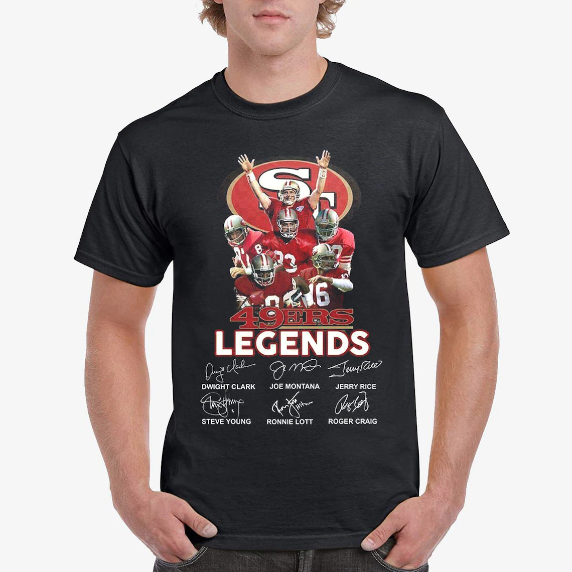 San Francisco 49ers Legends team signatures t shirt