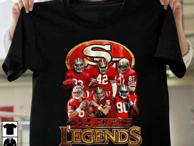 San Francisco 49ers Legends team signatures tshirt