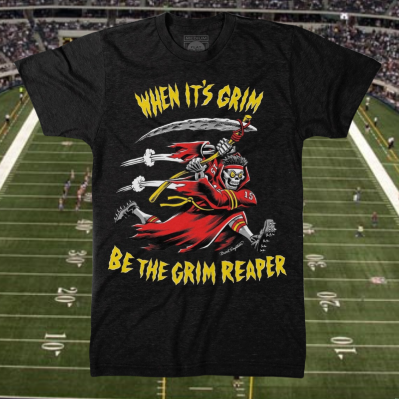 When It‘s Grim be the Grim Reaper Patrick Mahomes Kansas City Shirt