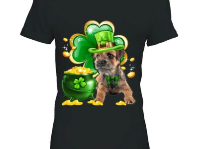 Hottest Funny Border Terrier Dog Shamrock Irish Saint St Patrick Day Shirt