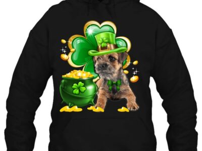 Hottest Funny Border Terrier Dog Shamrock Irish Saint St Patrick Day Shirt