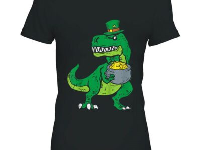 Hottest Leprechaun Irish T-Rex Dinosaur St Patrick Day Boys Kid Gift Shirt