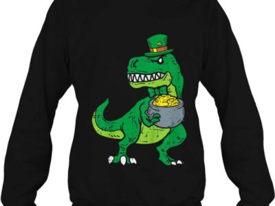 Hottest Leprechaun Irish T-Rex Dinosaur St Patrick Day Boys Kid Gift Shirt