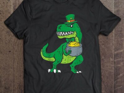 Hottest Leprechaun Irish T-Rex Dinosaur St Patrick Day Boys Kid Gift Shirt