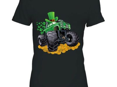 Hottest Leprechaun Monster Truck Shamrock St Patrick Day Boys Gift Shirt