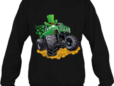 Hottest Leprechaun Monster Truck Shamrock St Patrick Day Boys Gift Shirt