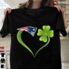 New Official Irish Patrick Day Shamrock Heart Football Team New England Patriot T Shirt
