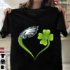 New Official Irish Patrick Day Shamrock Heart Football Team Philadelphia Eagle T Shirt