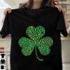 New Official Irish Shamrocks Leopard Print Cheetah St Patrick‘s Day Gift T Shirt