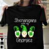 New Official Irish Shenanigans With My Gnomies Shamrock Clover St Patrick‘s T Shirt