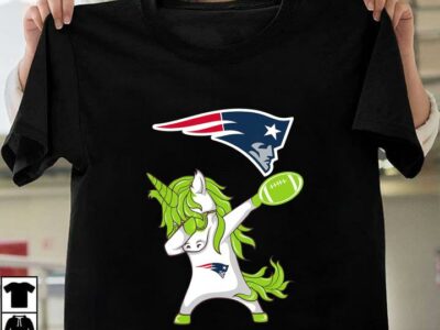 New Official Irish St Patrick Day Dabbing Unicorn Football New England Patriot T Shirt