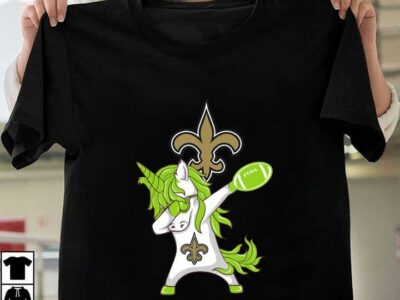 New Official Irish St Patrick Day Dabbing Unicorn Football New Orleans Saint T Shirt