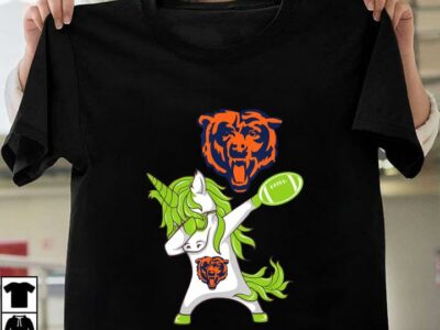 New Official Irish St Patrick Day Dabbing Unicorn Football Team Chicago Bear T Shirt