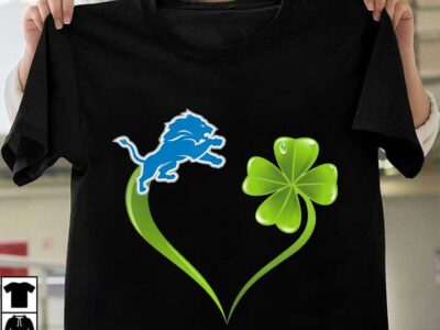 New Official Irish St Patrick Day Football Team Detroit Lion T Shirt