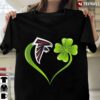 New Official Irish St Patrick Day Shamrock Heart Football Team Atlanta Falcon T Shirt