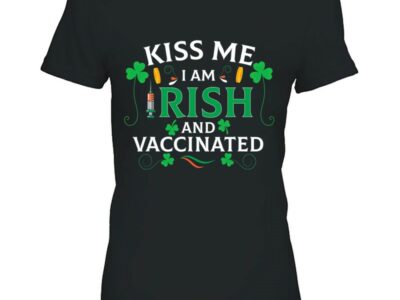 Official Kiss Me I‘m Irish Vaccinated Funny St Patrick Day Gift Men Shirt
