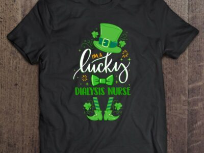 Official Leprechaun I‘m A Lucky Dialysis Nurse St Patrick Day Gifts Shirt