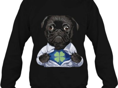 Official Pug Irish Clover Shirt St Patrick Day Dog Lover Gift Shirt