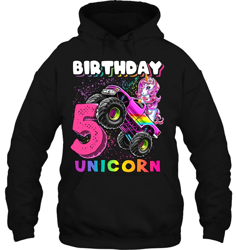 5Th Birthday Unicorn Monster Truck Birthday Party Girls