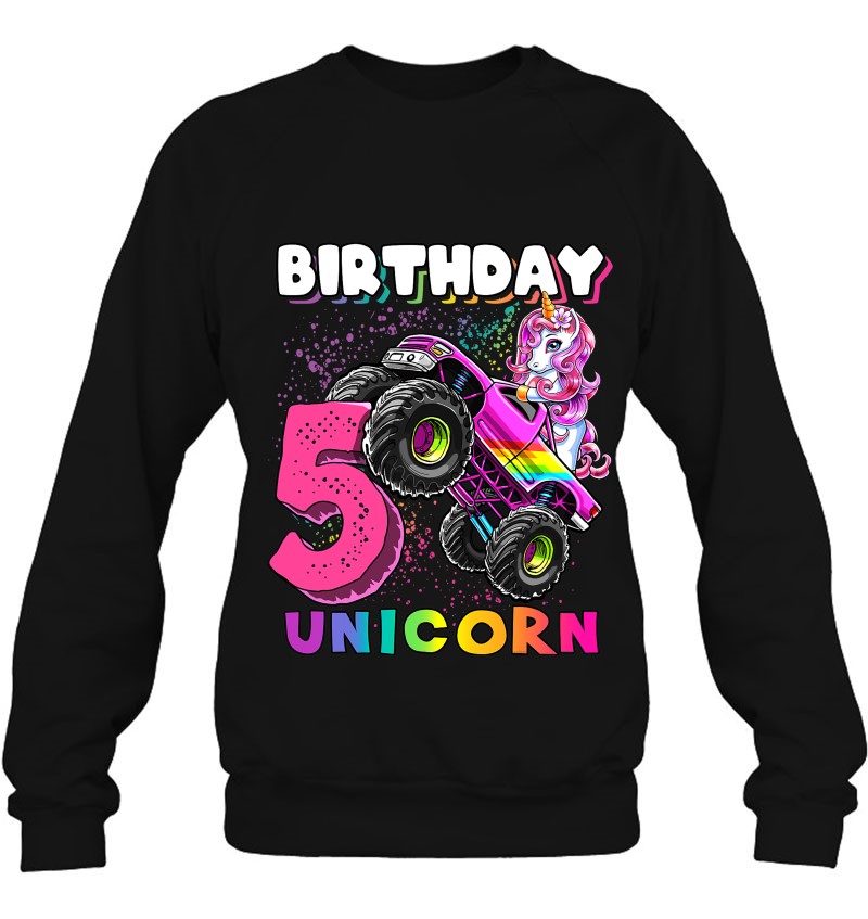 5Th Birthday Unicorn Monster Truck Birthday Party Girls