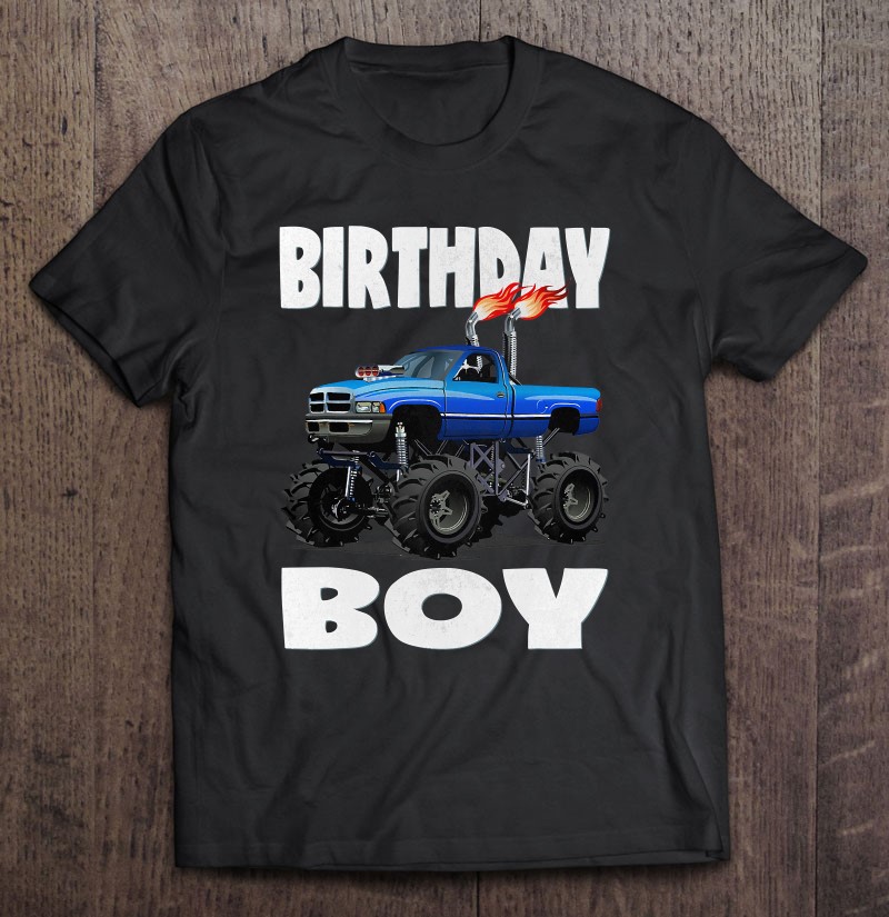Birthday Boy Fire Monster Truck Party Kids Boys Gift