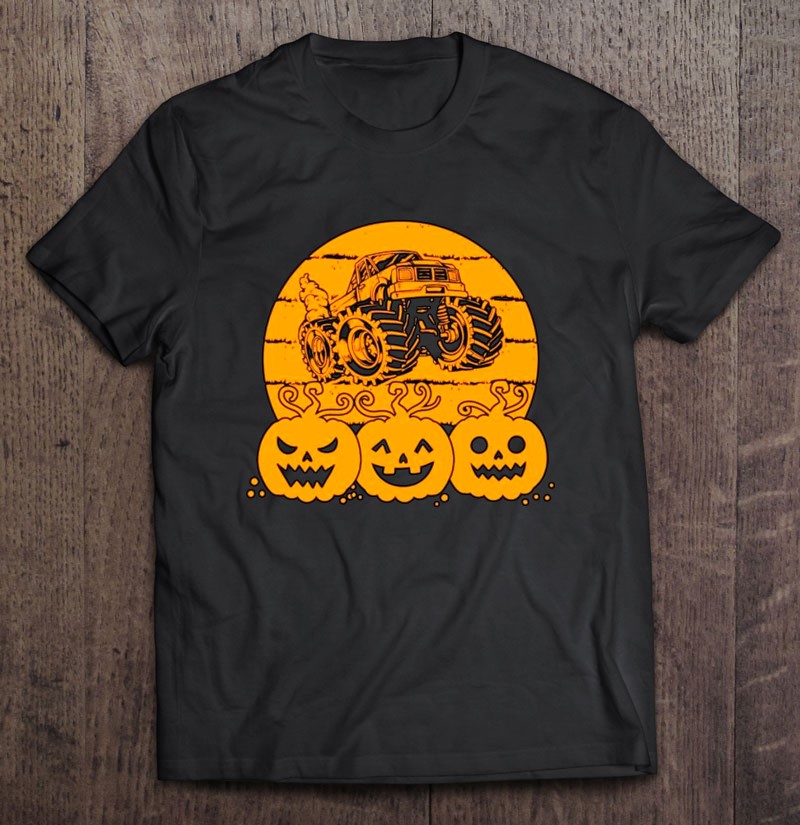 Halloween Pumpkin Monster Truck Vintage Retro