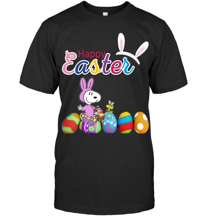 Happy Easter Snoopy Woodstock Rainbow T-Shirt - Hersmiles