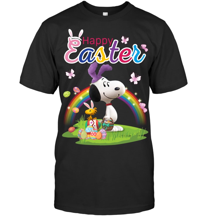 Happy Easter Snoopy Woodstock Rainbow T-Shirt - Hersmiles