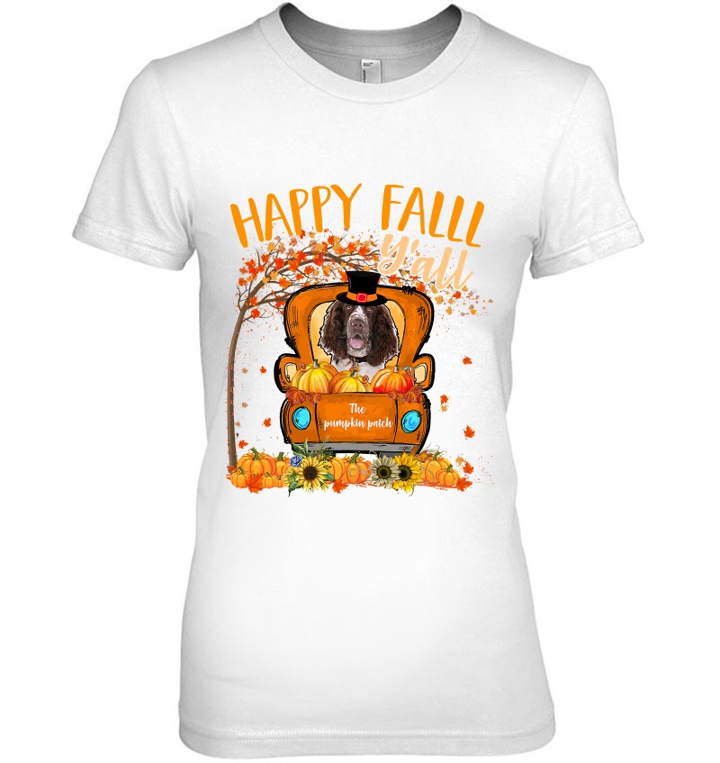 Happy Fall Y’all English Springer Spaniel Dog Truck Pumpkin