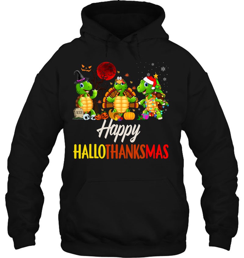 Happy Hallothanksmas Santa Turtle Halloween Thanksgiving