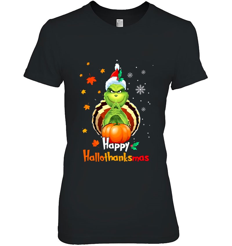 Happy Hallothanksmas The Grinch Turkey Pumpkin Santa Hat