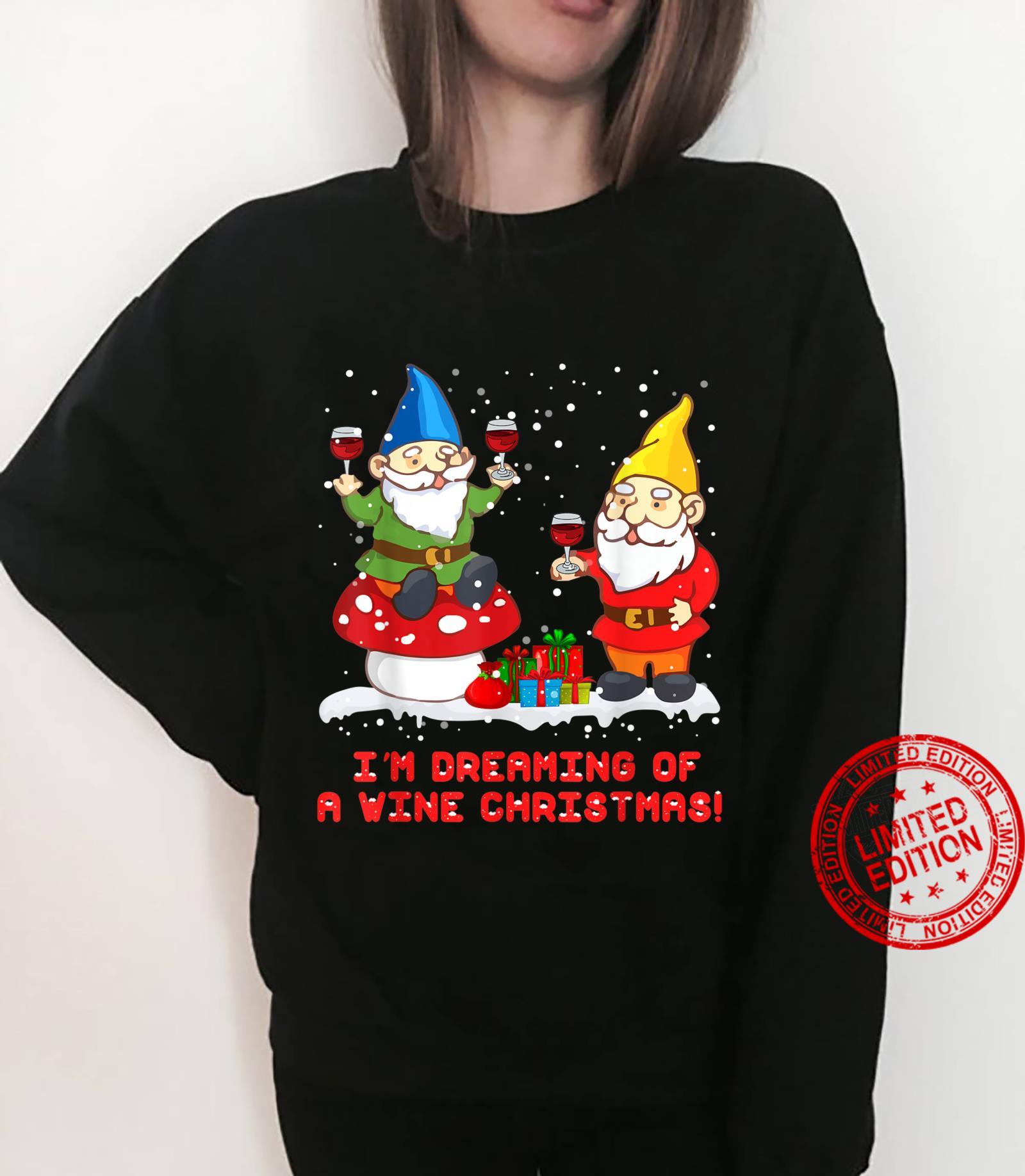 I’m Dreaming Of A Wine Christmas shirt Gnome Xmas Drinking Shirt